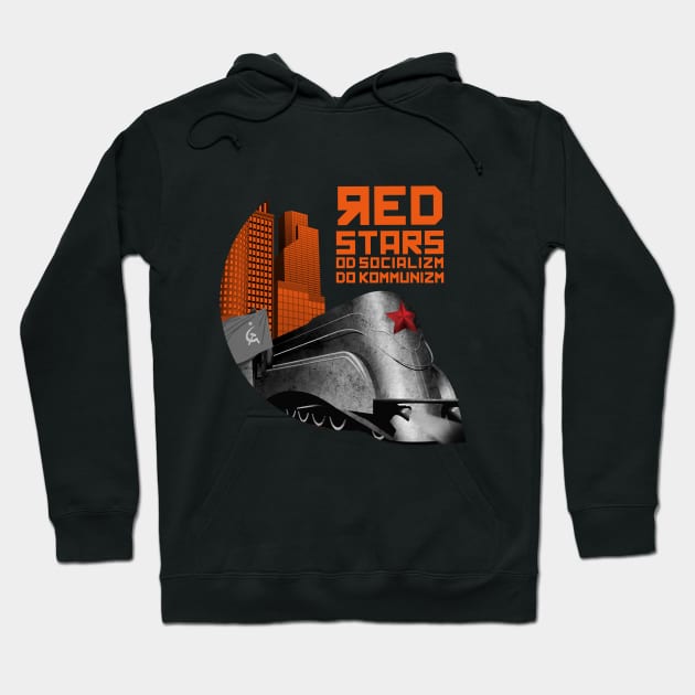 Red stars Hoodie by ZCardula